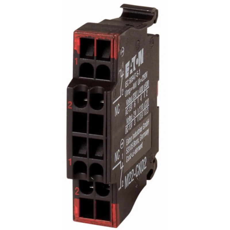 Eaton RMQ Titan M22 Series Contact Block, 230 V AC, 220 V DC, 2 NC Contact Configuration, 4A Current Rating 107899 M22-CK02