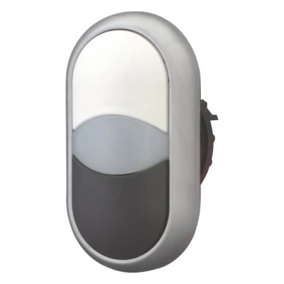 Eaton RMQ Titan M22 Series Black and White Momentary Oval Illuminated Push Button Head 22 mm Cutout IP66 216704 M22-DDL-WS