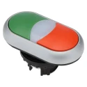 Eaton M22 Series Red, Green Momentary Push Button Head, 22 mm Cutout, Plastic, IP67 216698 M22-DDL-GR