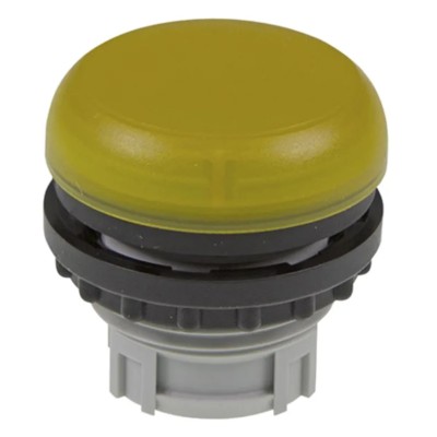 Eaton Yellow Pilot Light Head Flush Mount, 22.5 mm Cutout Diameter IP69K Rated 216774 M22-L-Y