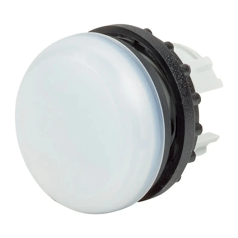 Eaton White Pilot Light Head 22.5 mm Cutout Flush Mount Nylon Bezel IP69K Germany 216771 M22-L-W