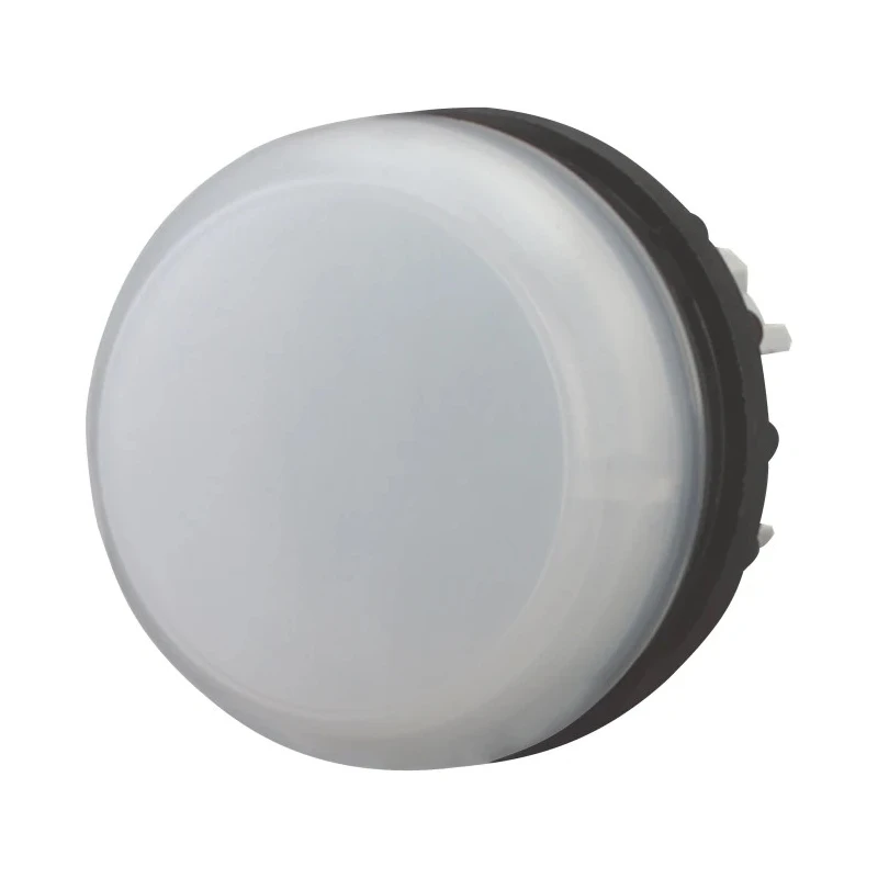 Eaton White Pilot Light Head 22.5 mm Cutout Flush Mount Nylon Bezel IP69K Germany 216771 M22-L-W