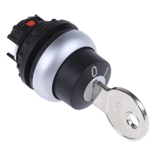 Eaton M22 2-Position Key Switch Head, Flat Key, Latching Operation, IP66, 22 mm Cutout 229092 M22-WRS-A1