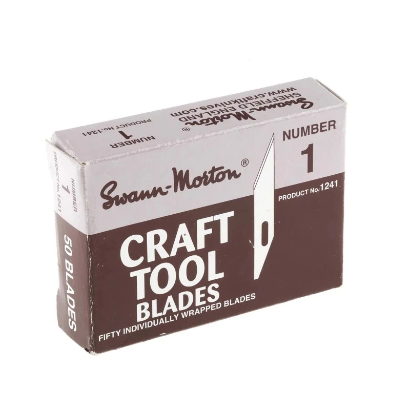 Swann-Morton Carbon Steel Flat Scalpel Blade No.1, Pack of 50 1241