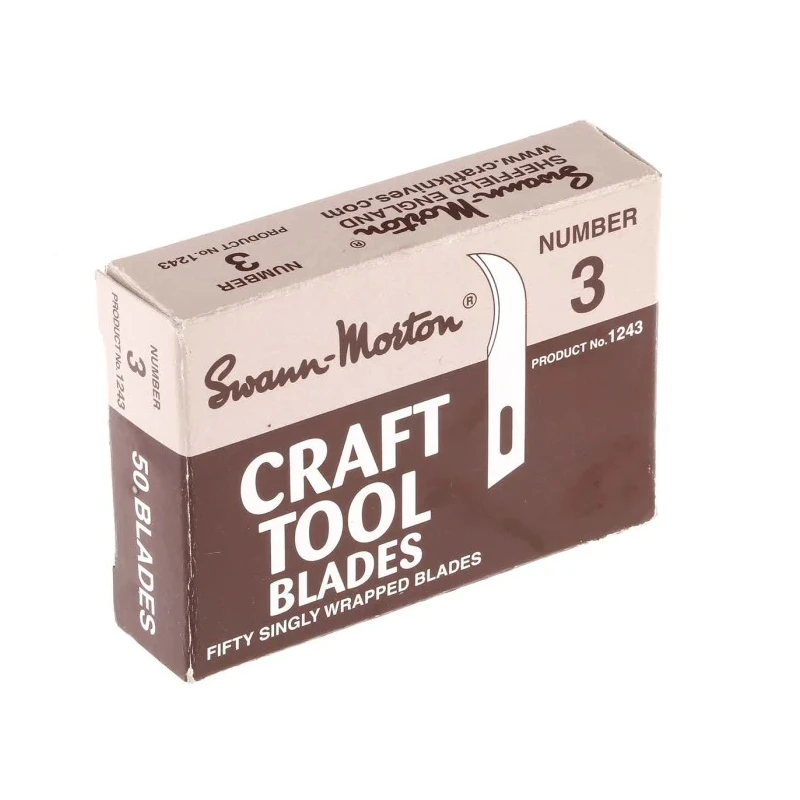 Swann-Morton Carbon Steel Curved Scalpel Blade No.3, 50 Pieces per Package 1243