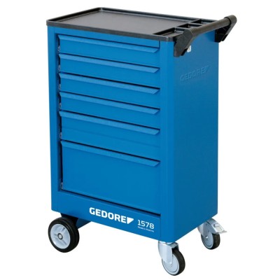 Gedore 6 Drawer Wheeled Roller Cabinet, ABS Material, 605mm Width, 375mm Length, 930mm Height, 200kg Load Capacity 9018140