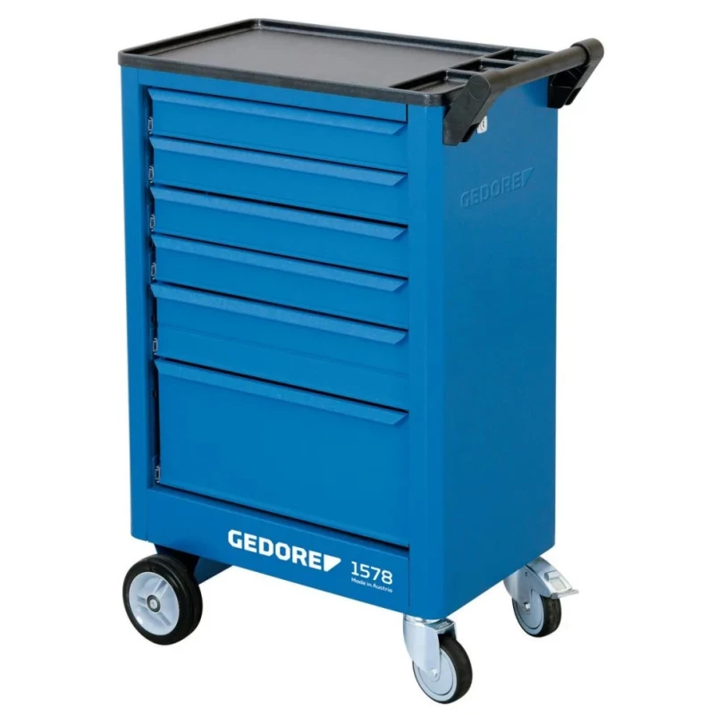 Gedore 6 Drawer Wheeled Roller Cabinet, ABS Material, 605mm Width, 375mm Length, 930mm Height, 200kg Load Capacity 9018140