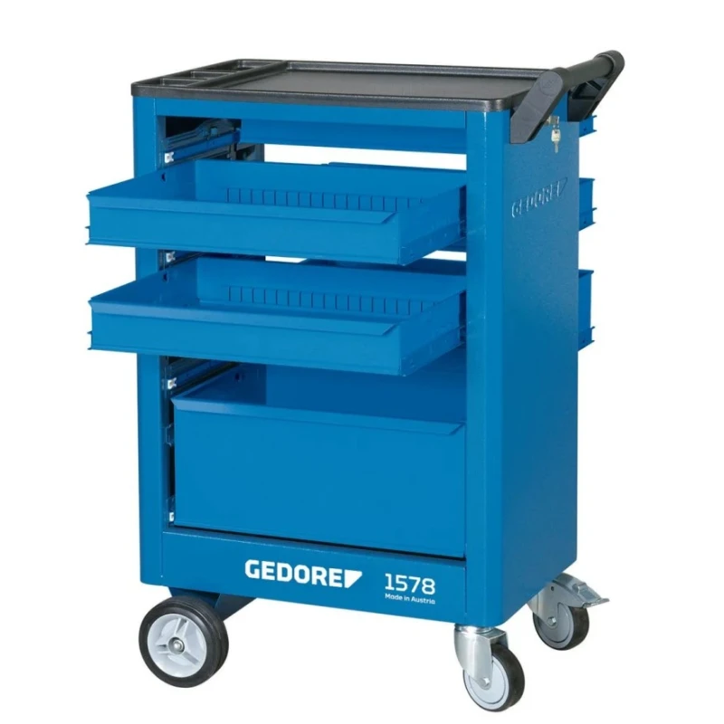 Gedore 6 Drawer Wheeled Roller Cabinet, ABS Material, 605mm Width, 375mm Length, 930mm Height, 200kg Load Capacity 9018140
