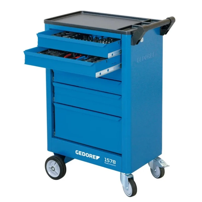 Gedore 6 Drawer Wheeled Roller Cabinet, ABS Material, 605mm Width, 375mm Length, 930mm Height, 200kg Load Capacity 9018140