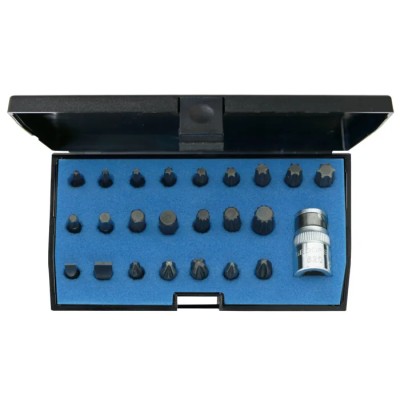 Gedore Hex, Hex Screwdriver Bit Set, Steel Material, 24 Pieces, 1/4 in Drive Size 1815695
