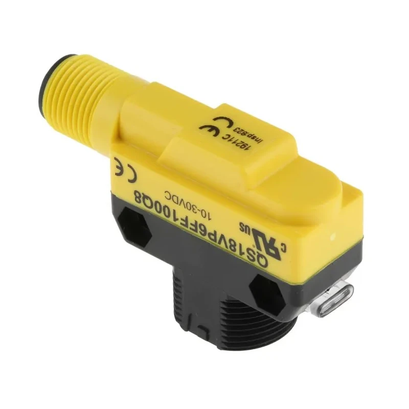 Banner Diffuse Photoelectric Sensor Barrel Style 100 mm Detection Range PNP Output IP67 QS18VP6FF100Q8