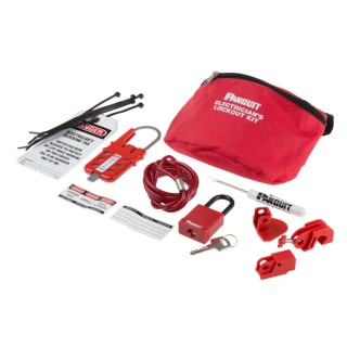 Panduit Red 8-Lock Lockout Kit PSL-PK-EA, Nylon and Stainless Steel Construction, Safety Lockout Device