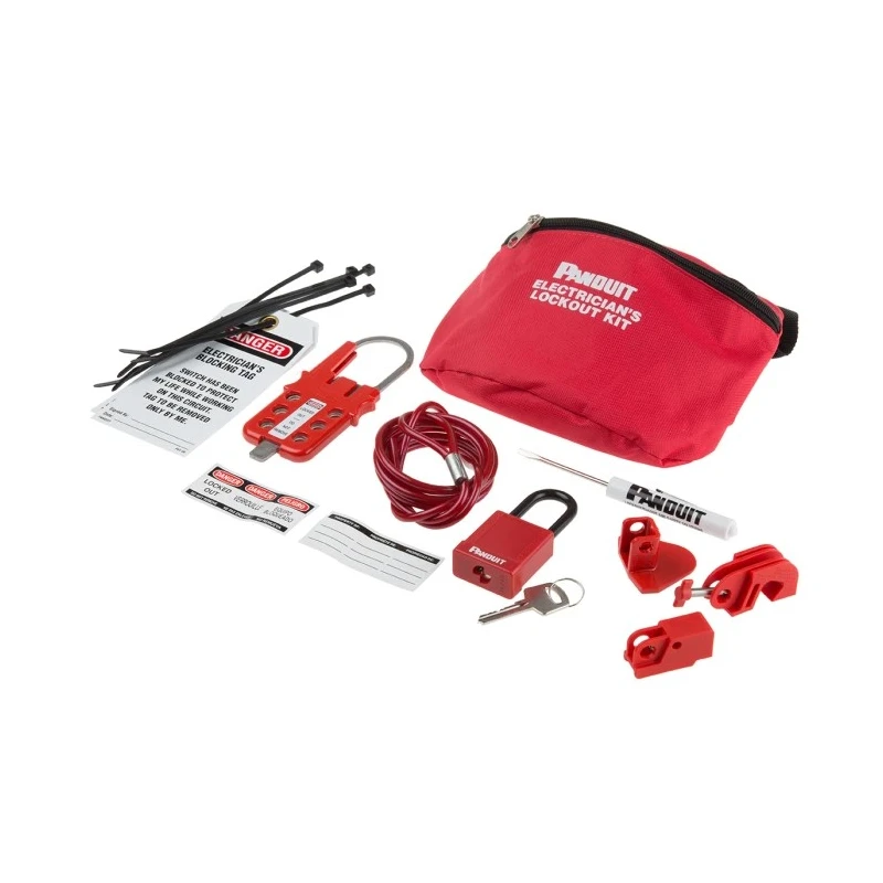 Panduit Red 8-Lock Lockout Kit PSL-PK-EA, Nylon and Stainless Steel Construction, Safety Lockout Device