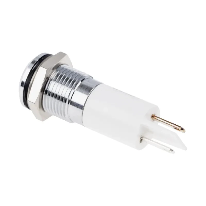 RS PRO White Panel Mount Indicator 110V AC 6mA Solder Lug Termination IP67 Prominent Bezel 848-4535