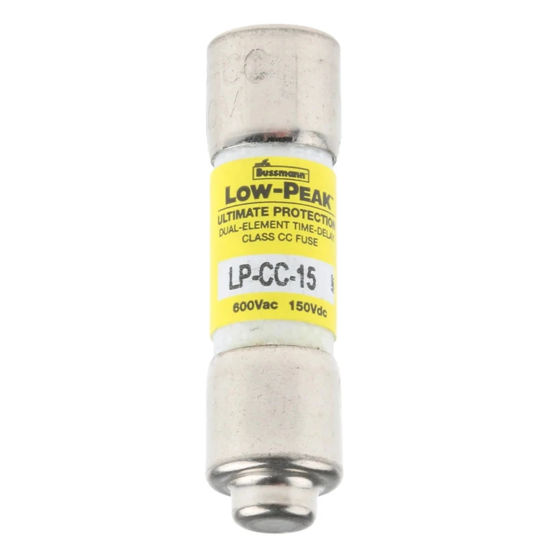 Eaton Cartridge Fuse 15A Time Delay Melamine Body 10x38 mm 600V AC Class CC LP-CC-15