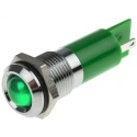 RS PRO Green Panel Mount Indicator 220V AC 3mA Solder Lug Termination IP67 Prominent Bezel 848-4598