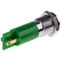 RS PRO Green Panel Mount Indicator 220V AC 3mA Solder Lug Termination IP67 Prominent Bezel 848-4598