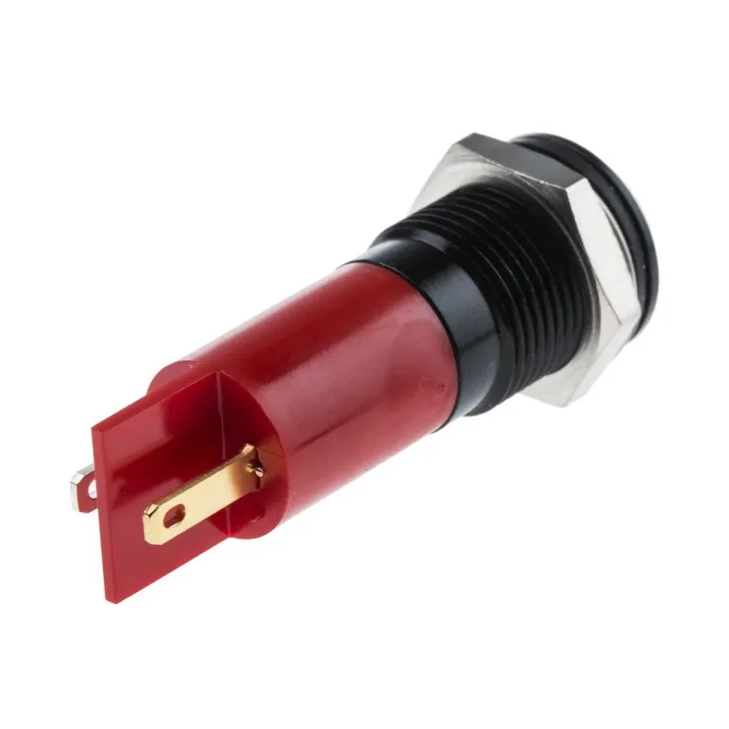 RS PRO Red Panel Mount Indicator 220V AC 3mA Solder Lug Termination IP67 Prominent Bezel 848-4617