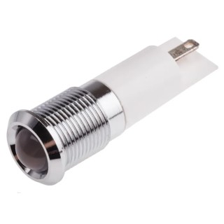 RS PRO White Panel Mount Indicator 220V AC 3mA Solder Lug Termination IP67 Prominent Bezel 848-4614