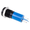 RS PRO Blue Panel Mount Indicator 220V AC 3mA Solder Lug Termination IP67 Prominent Bezel 848-4623