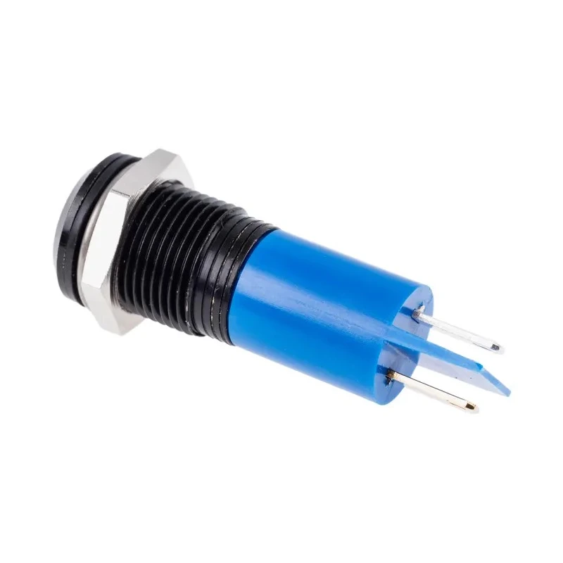 RS PRO Blue Panel Mount Indicator 220V AC 3mA Solder Lug Termination IP67 Prominent Bezel 848-4623