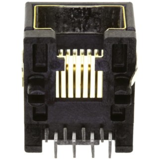 Molex 95540 Series RJ45 Connector Female, Through Hole Mount, Cat3 Shielded, Right Angle, 2 Port 8 Way RJ45 