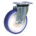 LAG Swivel Castor Wheel, 250 kg Load Capacity, 100 mm Polyurethane Wheel, Stainless Steel Fork, Ball Bearing Hub 36006