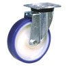 LAG Swivel Castor Wheel, 250 kg Load Capacity, 100 mm Polyurethane Wheel, Stainless Steel Fork, Ball Bearing Hub 36006