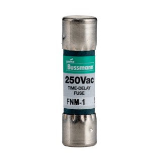 Eaton Melamine Cartridge Fuse, 1A Current Rating, Time Delay, 10 x 38 mm, 250V AC, FNM-1