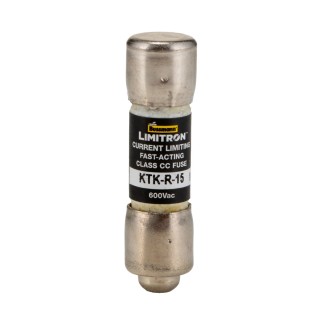 Eaton 15A Fast Acting Melamine Cartridge Fuse, 10 x 38 mm, 600V AC, UL 248-14 KTK-R-15