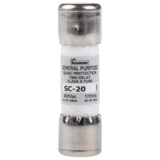 Eaton Cartridge Fuse 20A Time-Delayed T Speed 600V AC 10 x 38 mm SC-20