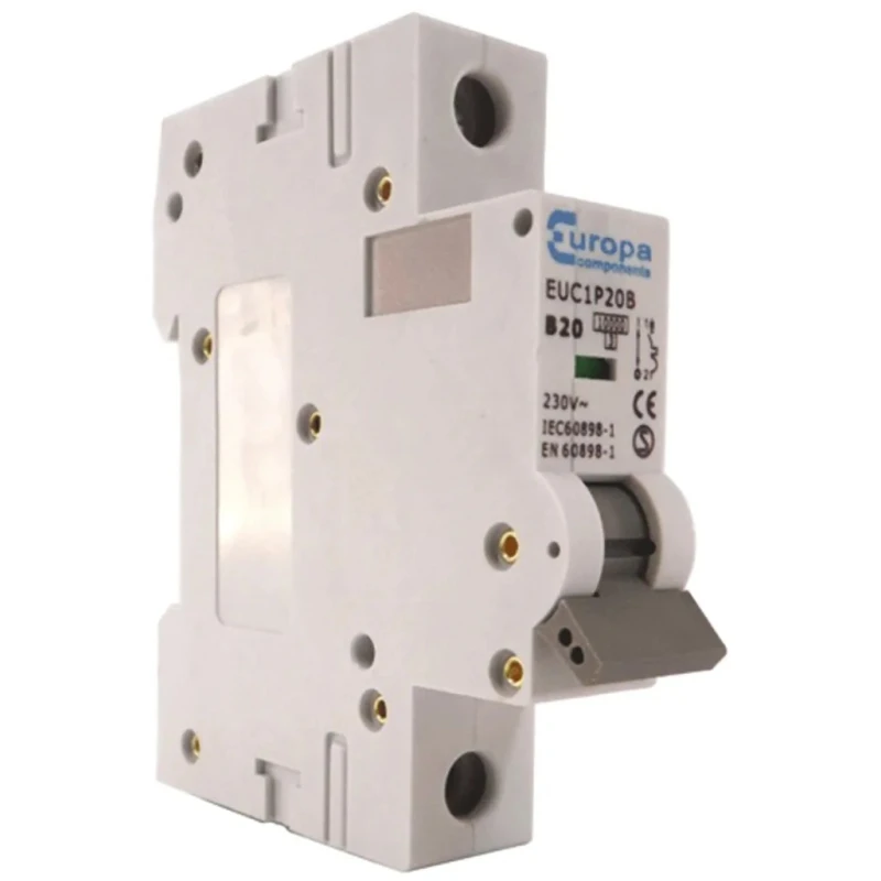 Europa Miniature Circuit Breaker 1-Pole 25A Type B 400V AC 10 kA Breaking Capacity EUC1P