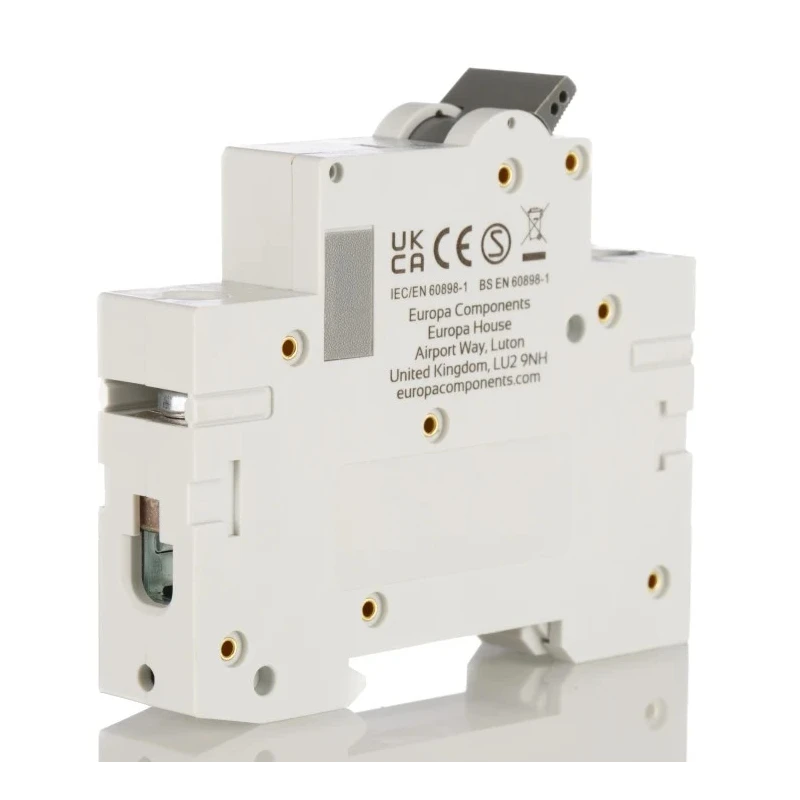 Europa Miniature Circuit Breaker 1-Pole 6A Type C 400V AC 10 kA Breaking Capacity EUC1P