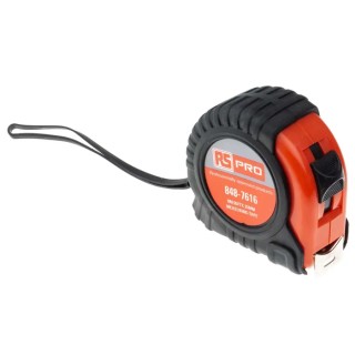 RS PRO 8 m Tape Measure with Imperial and Metric Units, 25mm Steel Blade, Red Polyvinyl Chloride and ABS Case 848-7616