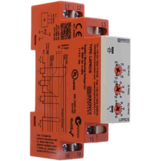 Broyce Control Monitoring Relay 3 Phase SPDT DIN Rail 110V ac 415V ac 25V ac LXPRC/S 400V