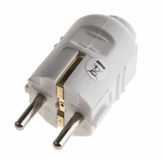 RS PRO 16A 250V Type F German Schuko Mains Plug White Cable Screw Termination 849-6103