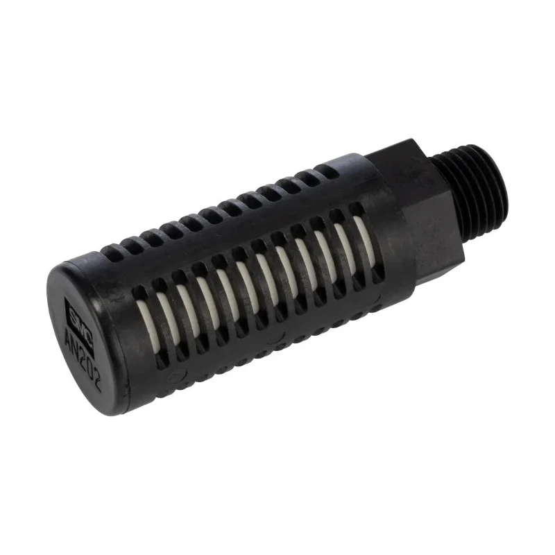 SMC Polyvinyl Fluoride Pneumatic Silencer Threaded R 1/4in 1 MPa 35dB Noise Reduction AN202-02