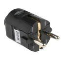 RS PRO Mains Plug Type F German Schuko 16A 250V Black Cable Screw Termination 849-6112