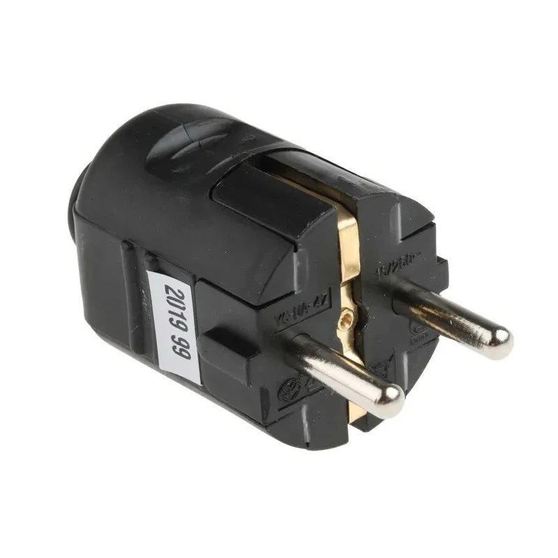 RS PRO Mains Plug Type F German Schuko 16A 250V Black Cable Screw Termination 849-6112