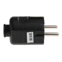RS PRO Mains Plug Type F German Schuko 16A 250V Black Cable Screw Termination 849-6112