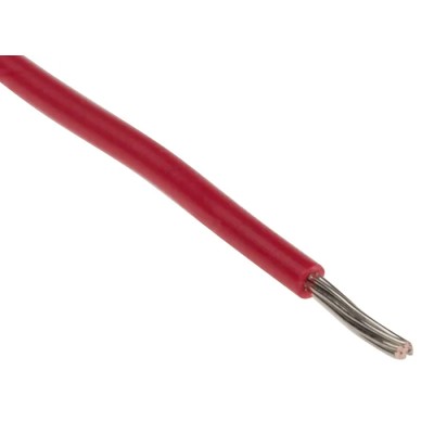RS PRO Red 0.22 mm² Hook Up Wire, 24 AWG, 7/0.2 mm Core Strands, 250 m Length, Polyvinyl Chloride Jacket, Model 851-3579