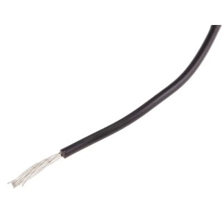 RS PRO Black 0.6 mm² 20 AWG Hook Up Wire, 19x0.2 mm Strands, 100 m Length, Polyvinyl Chloride Insulation, 250 V 851-3598