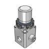 SMC 1/4 in Port Vacuum Regulator, Maximum Flow Rate 140 L/min, Pressure Setting Range -100 to -1.3 kPa, IRV10-N07
