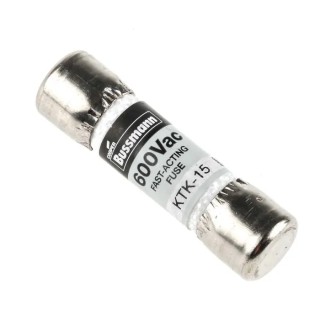 Eaton 15A Fast Acting Melamine Cartridge Fuse 10 x 38 mm, 600V AC KTK-15