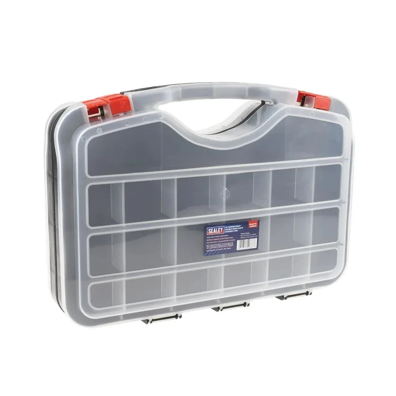 RS PRO Adjustable Compartments 42 Cell Clear Polypropylene Compartment Box, 95 mm x 420 mm x 300 mm 851-7515