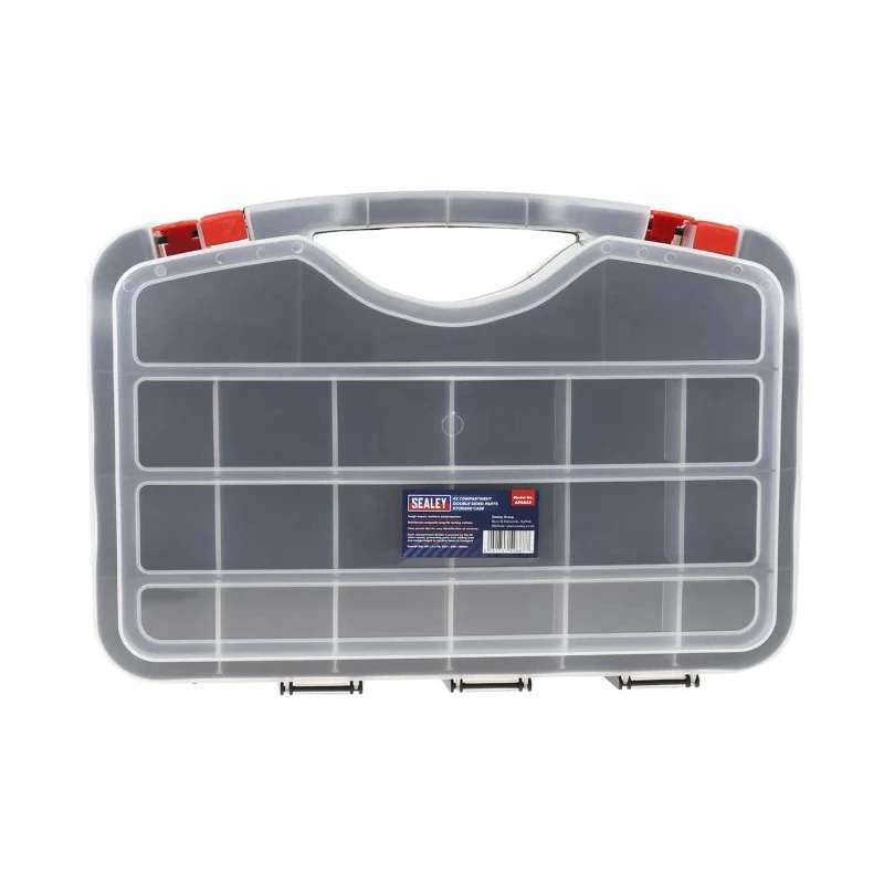 RS PRO Adjustable Compartments 42 Cell Clear Polypropylene Compartment Box, 95 mm x 420 mm x 300 mm 851-7515