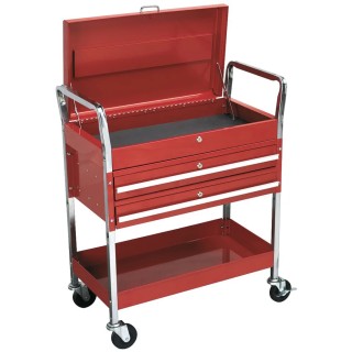 RS PRO 2 Drawer Wheeled Roller Cabinet Steel Tool Trolley 815mm Length 410mm Width 985mm Height Load Capacity 80kg 851-7581