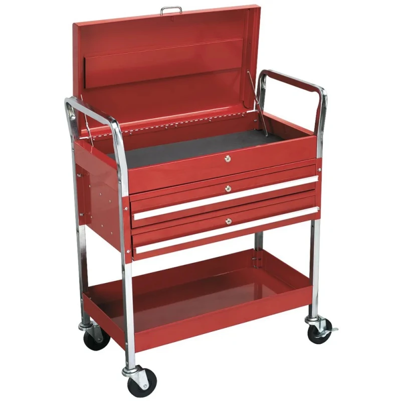 RS PRO 2 Drawer Wheeled Roller Cabinet Steel Tool Trolley 815mm Length 410mm Width 985mm Height Load Capacity 80kg 851-7581