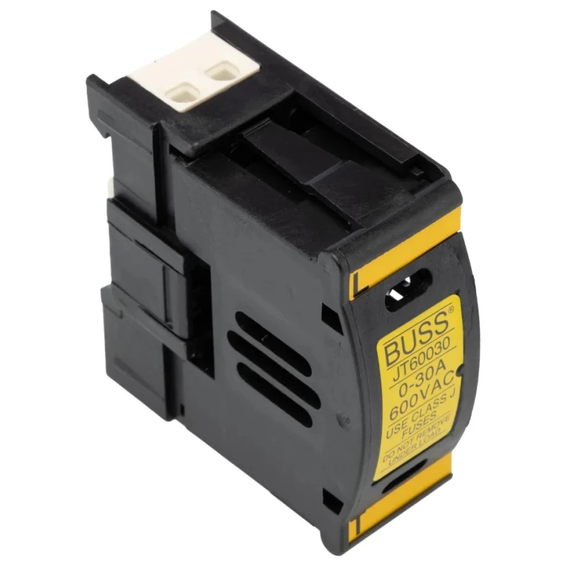 Eaton 30A Rail Mount Fuse Holder, 1P-Pole, 600V AC Thermoplastic Case JT60030