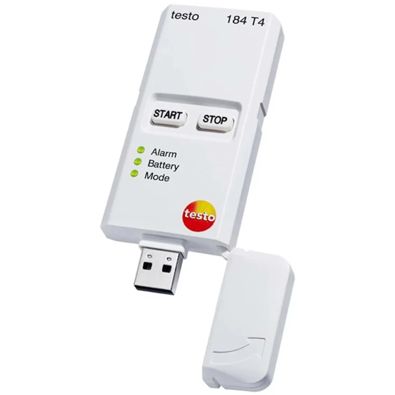 Testo 184-T4 Temperature Data Logger, USB, NFC, IP67, ±0.5 °K Accuracy, Lithium Battery, Measurement Range -80°C 0572 1844